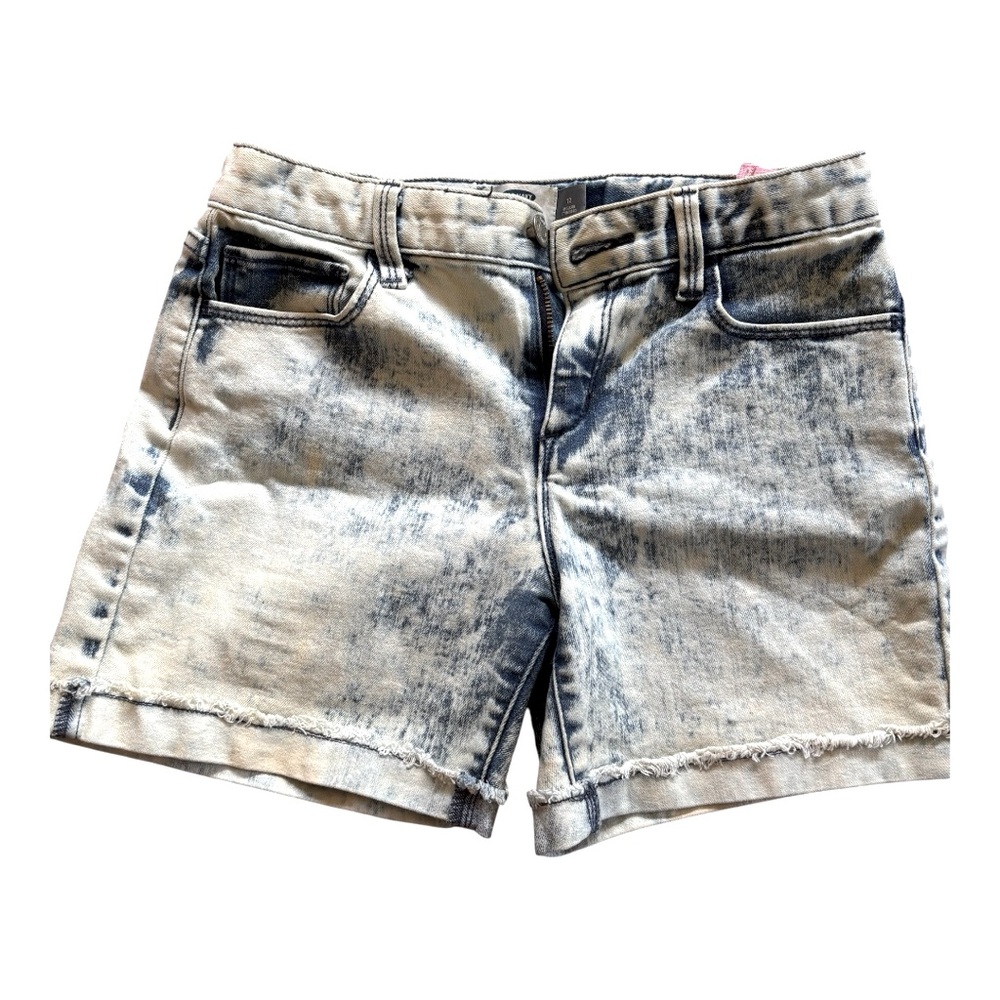 Old Navy Girls Size 12 Acid Wash Denim Shorts Adjustable Waist.